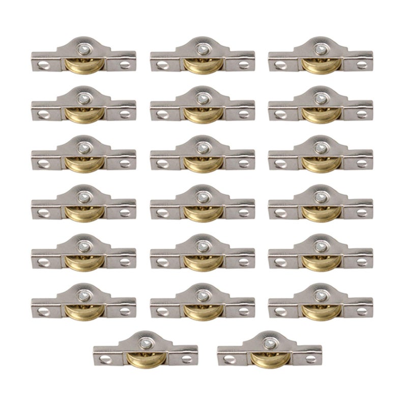 RDEXP Sliding Roller Wheel 20mm Diameter Slotted Wheel for Wardrobes Cabinet Bookcases Door Window Set of 20 - Image 1